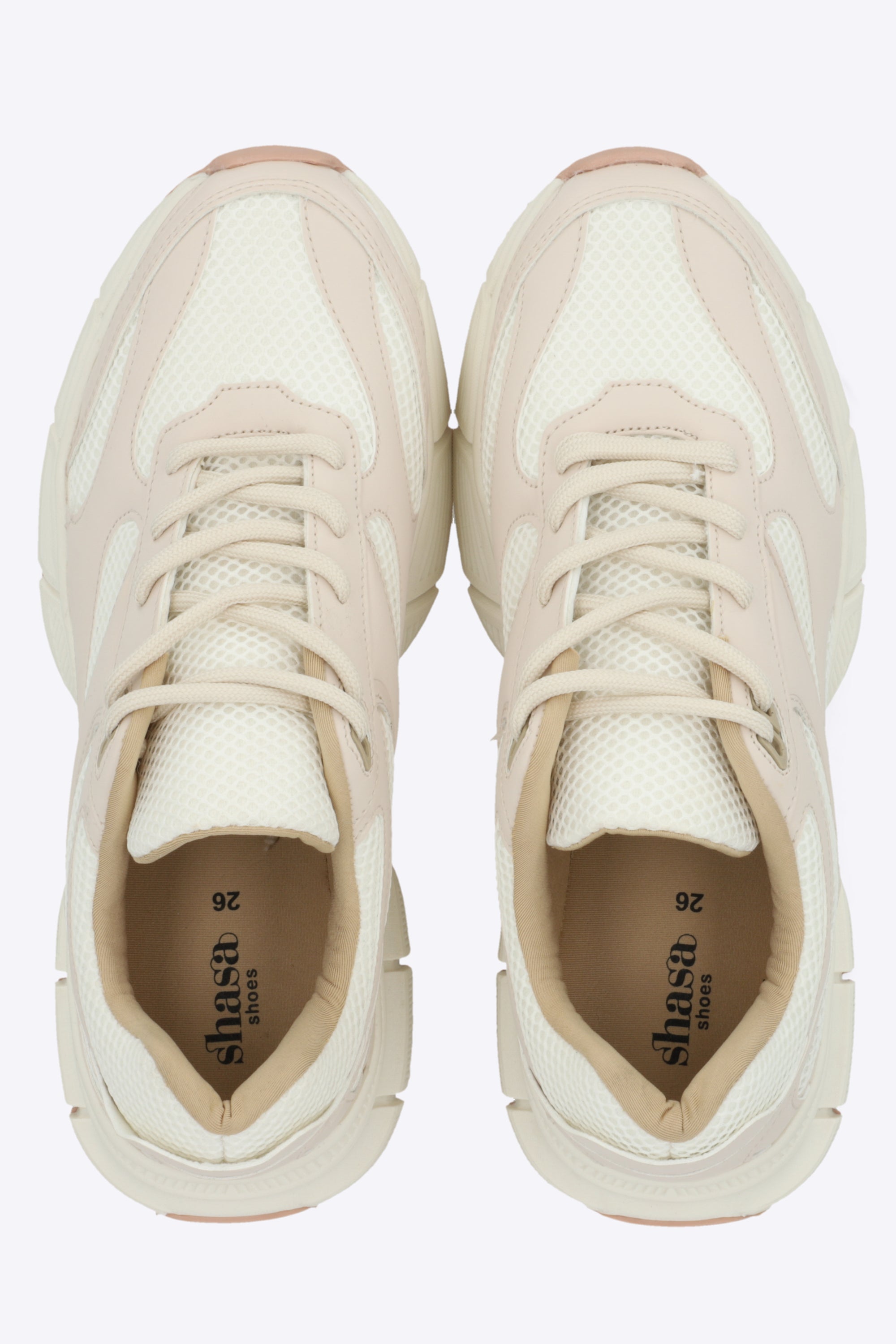 Tenis runner lineas durazno