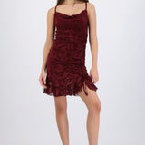 Vestido mini tirantes mesh flock