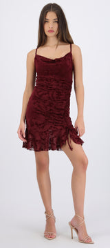 Vestido mini tirantes mesh flock