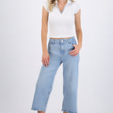 Jeans cropped desgaste