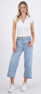 Jeans cropped desgaste