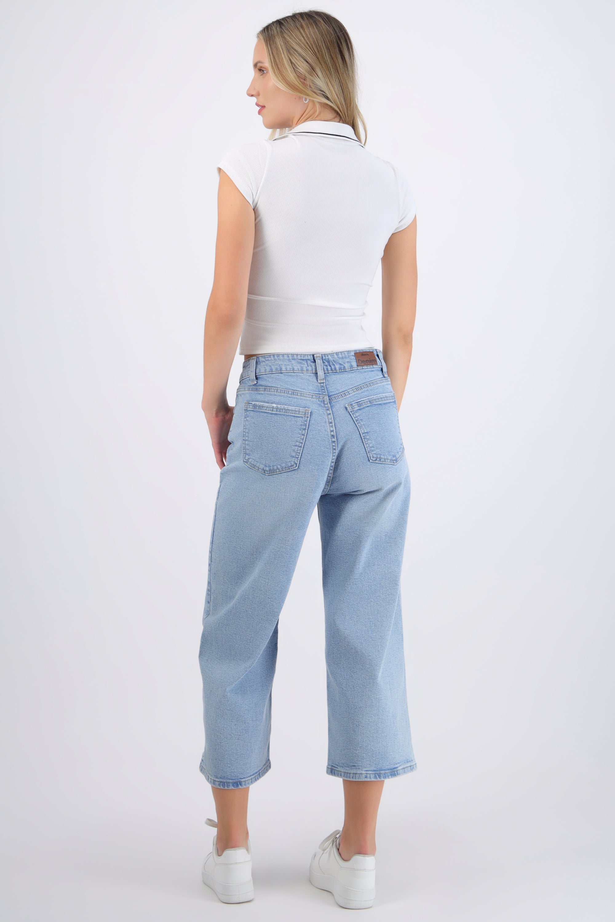 Jeans cropped desgaste