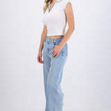 Jeans cropped desgaste