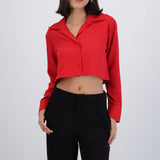 Camisa lisa de manga larga
