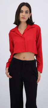 Camisa lisa de manga larga