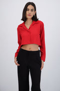 Camisa lisa de manga larga