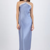 Vestido halter detalle encaje