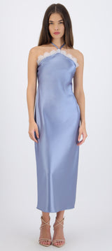 Vestido halter detalle encaje