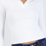 Top polo manga larga liso