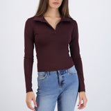 Top polo manga larga liso