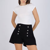 Top liso crop manga corta