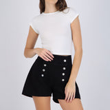 Top liso crop manga corta
