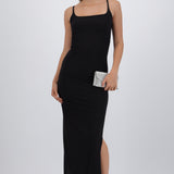Vestido brillos tirantes con detalle frunce