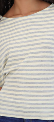 Top drapeado rayas