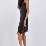 Vestido mini asimetrico encaje