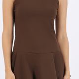 Vestido mini sin mangas detalle olanes