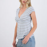 Top rayas escote v