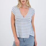Top rayas escote v