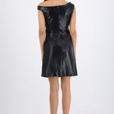 Vestido mini drapeado PU