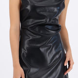 Vestido mini drapeado PU