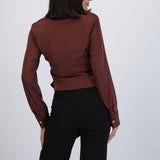 Camisa satin detalle botones