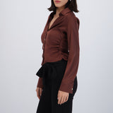 Camisa satin detalle botones