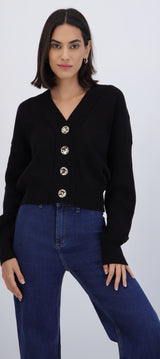 Cardigan cuello v detalle botones