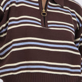 Suéter cuello polo detalle cierre líneas