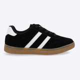 Tenis casual rayas punta suede