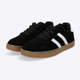 Tenis casual rayas punta suede