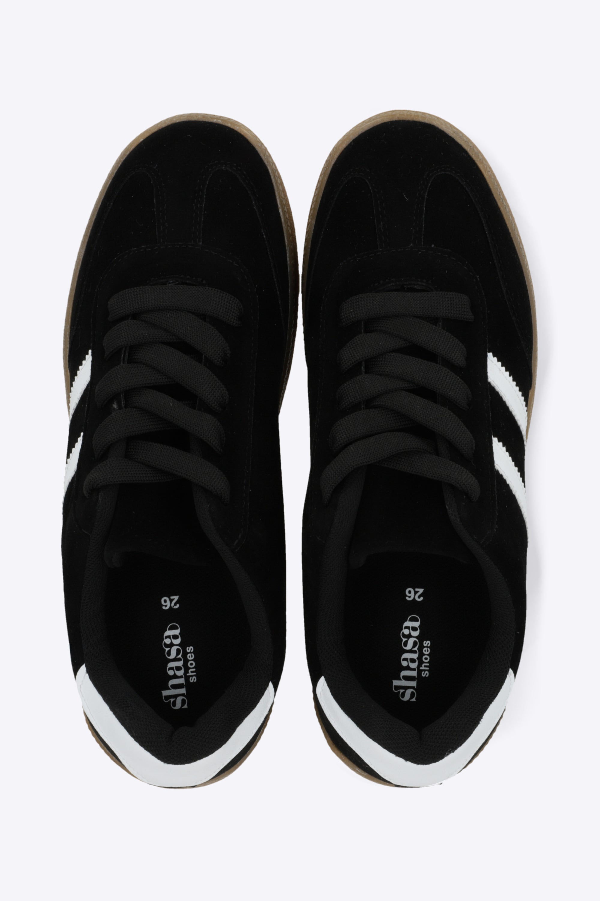 Tenis casual rayas punta suede