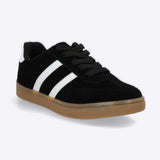 Tenis casual rayas punta suede