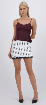 Mini falda polka dots detalle encaje