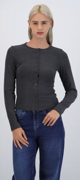 Cardigan botones cuello redondo