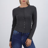 Cardigan botones cuello redondo