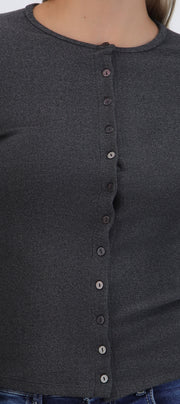 Cardigan botones cuello redondo