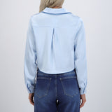 Camisa cropped satin