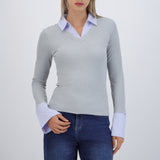 Suéter combinado camisa