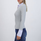 Suéter combinado camisa