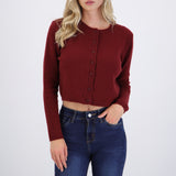 Carigan cuello redondo textura suave