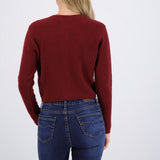 Carigan cuello redondo textura suave
