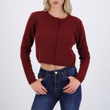 Carigan cuello redondo textura suave