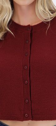 Carigan cuello redondo textura suave
