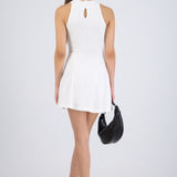 Vestido mini cuello halter detalle cortes