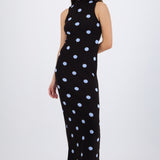 Vestido maxi polka tejido