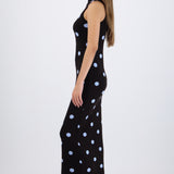 Vestido maxi polka tejido