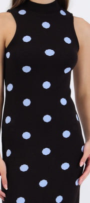 Vestido maxi polka tejido