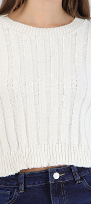 Suéter manga amplia textura rayas