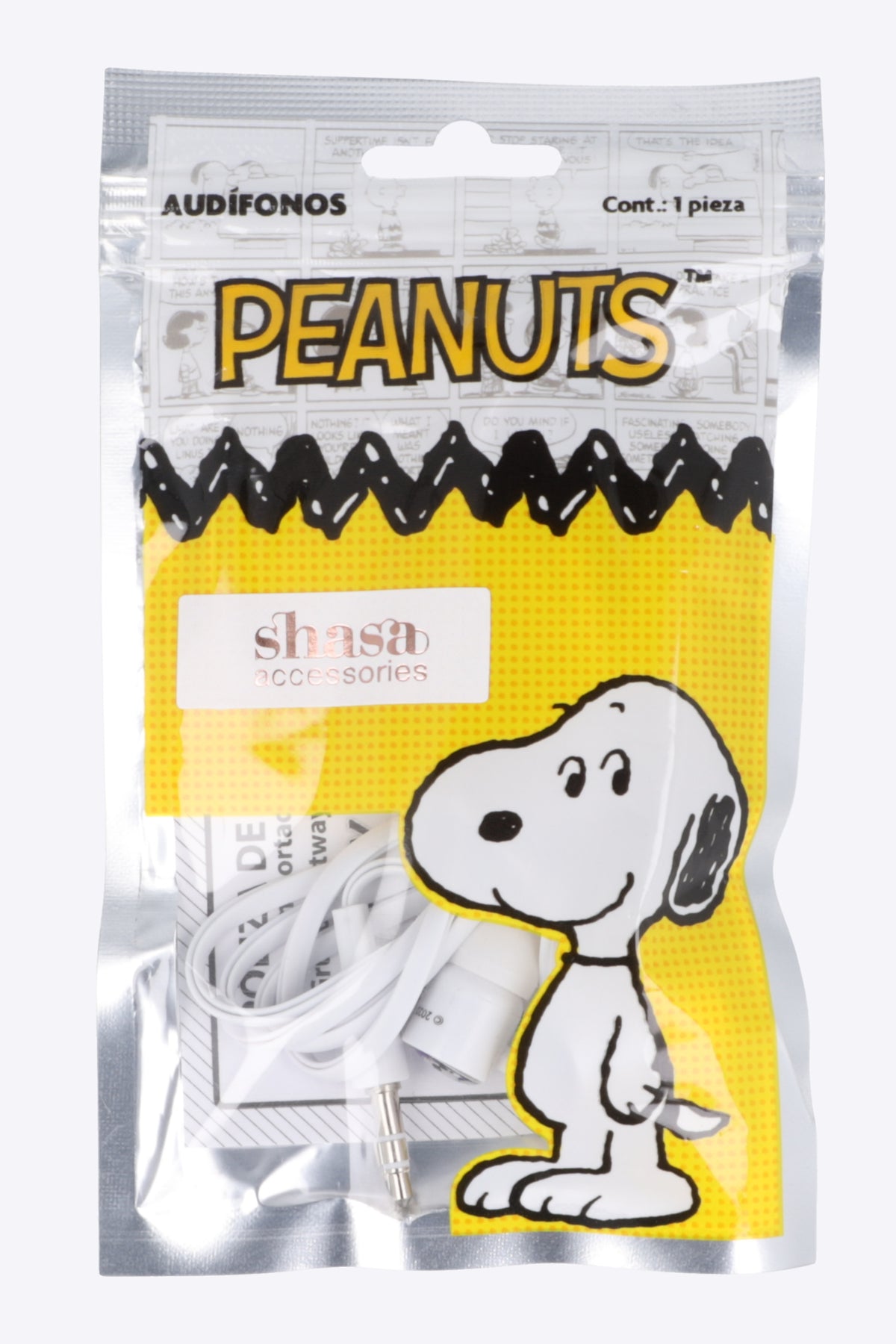 Audifonos sencillos snoopy BLANCO COMBO