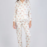 Pijama camisera satín estampado navideño